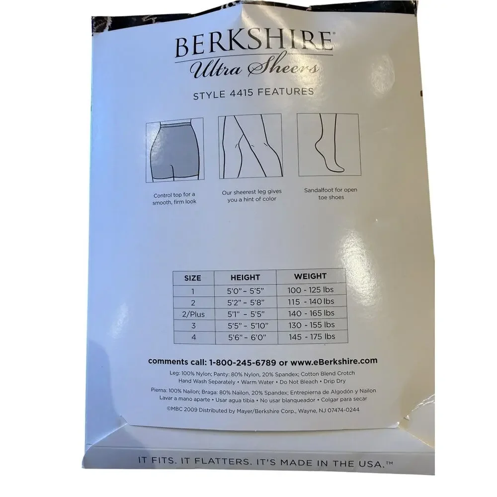 Berkshire Ultra Sheer Pantyhose in City Beige Womens Size 3 (2 pair)
